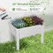 Costway Raised Garden Bed with Water Level Indicator Drainage Hole for Vegetables Outdoor Coffee/White